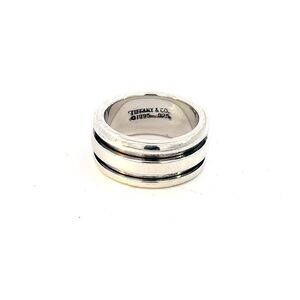 Tiffany & Co Estate Atlas Groove Ring Size 6.5 Silver 9 mm TIF634